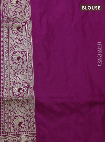 Banarasi uppada silk saree magenta pink with allover zari woven brocade weaves and zari woven border