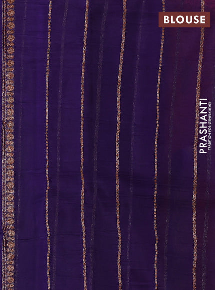 Banarasi organza silk saree red and violet with woven buttas and woven border