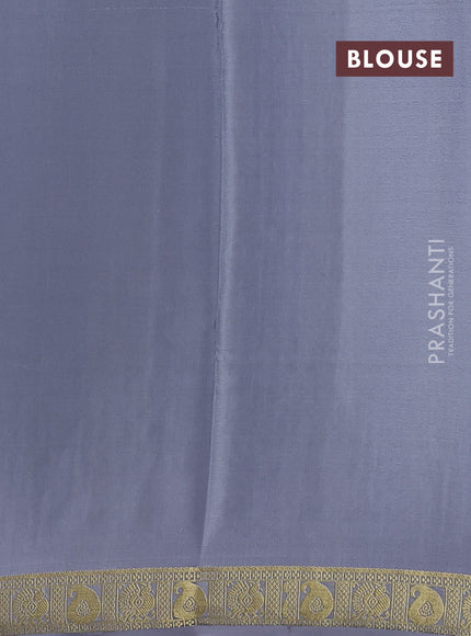 Pure mysore silk saree grey with allover zari weaves and zari woven border