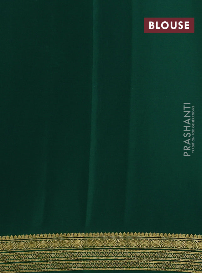 Pure mysore silk saree green with zari woven buttas and zari woven border