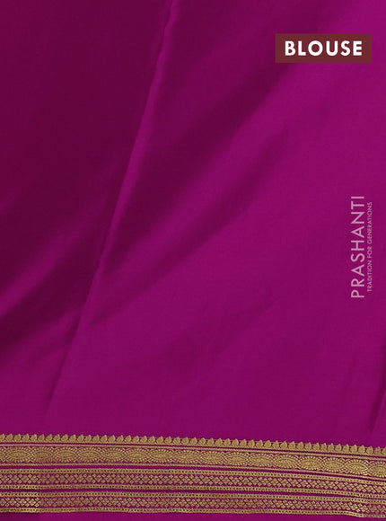 Pure mysore silk saree purple with zari woven buttas and zari woven border