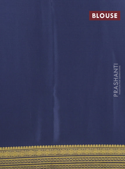 Pure mysore silk saree grey with zari woven buttas and zari woven border