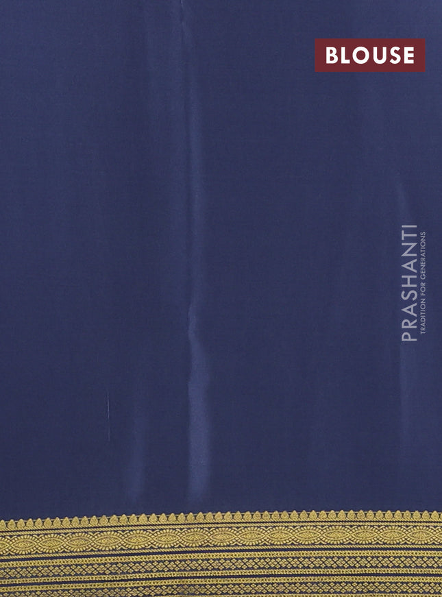 Pure mysore silk saree grey with zari woven buttas and zari woven border