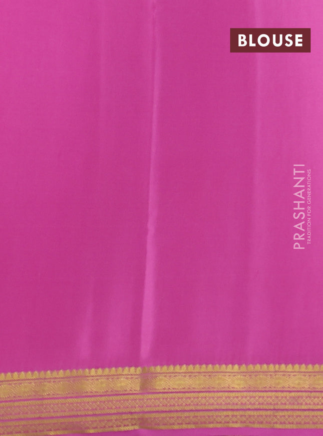 Pure mysore silk saree light pink with zari woven buttas and zari woven border