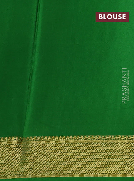 Pure mysore silk saree maroon and green with zari woven buttas and zari woven border