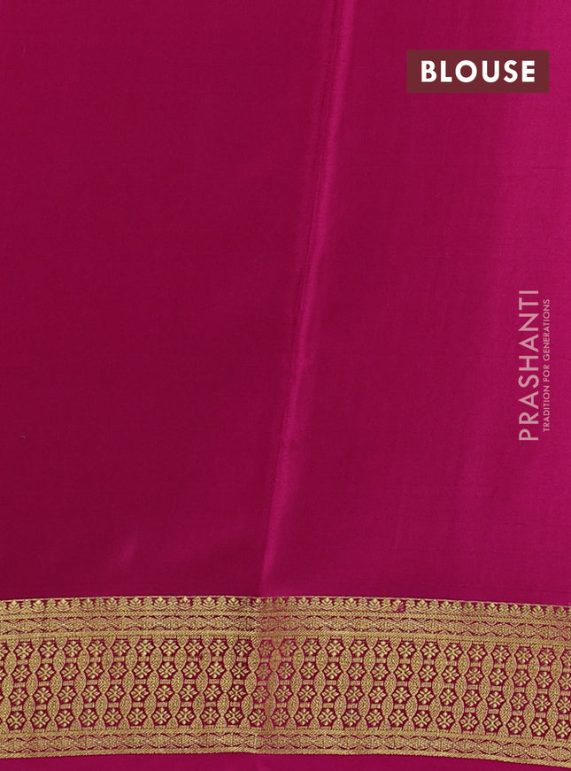 Pure mysore silk saree wine shade and pink with allover zari checks and zari woven border