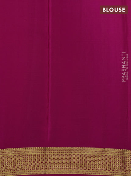 Pure mysore silk saree blue and pink with allover zari checks and zari woven border