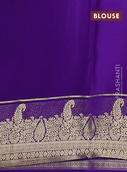 Pure mysore silk saree pink and violet with zari woven buttas and zari woven border