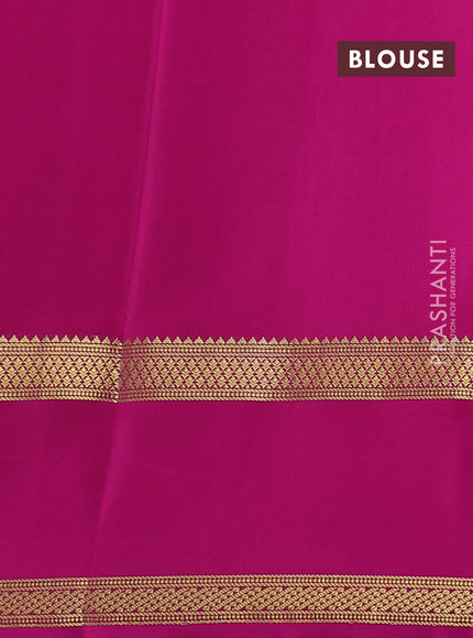 Pure mysore silk saree mustard yellow and pink with allover zari checked pattern and rettapet zari woven border