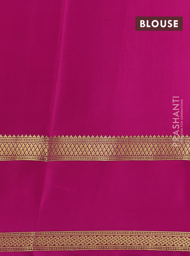 Pure mysore silk saree mustard yellow and pink with allover zari checked pattern and rettapet zari woven border