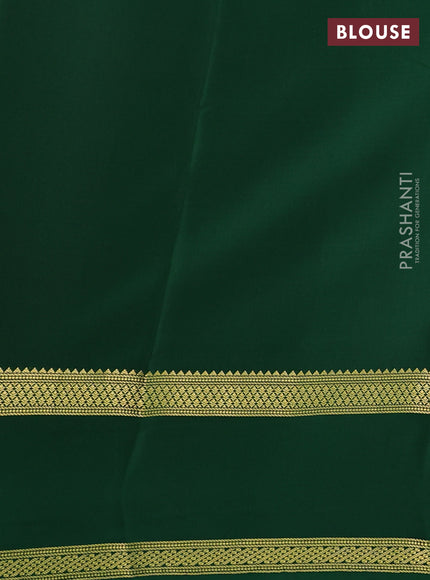 Pure mysore silk saree mauve pink and green with allover zari checked pattern and rettapet zari woven border