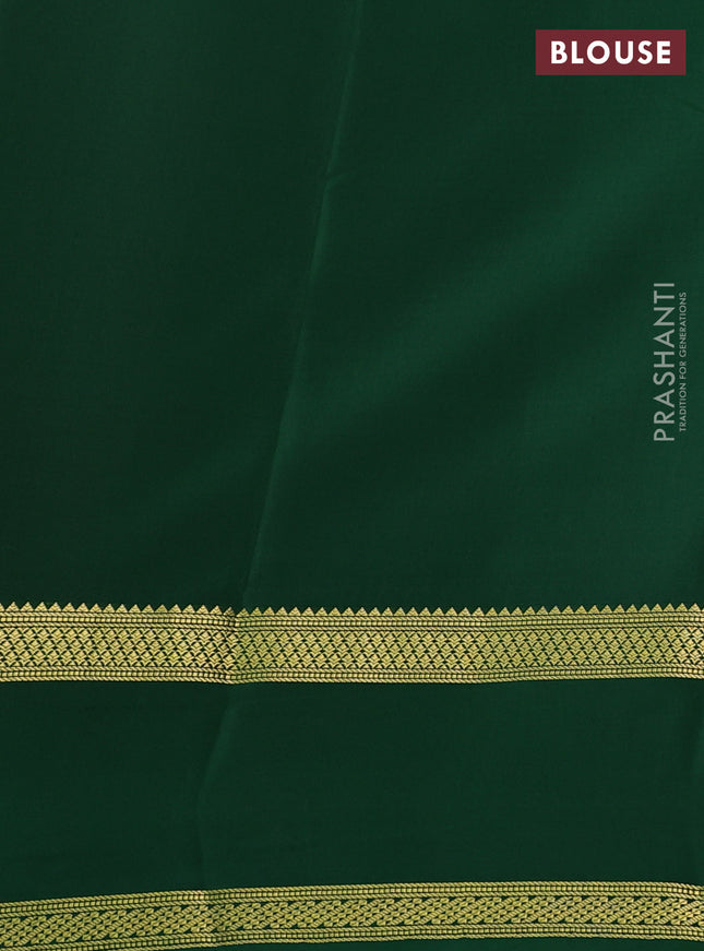 Pure mysore silk saree mauve pink and green with allover zari checked pattern and rettapet zari woven border