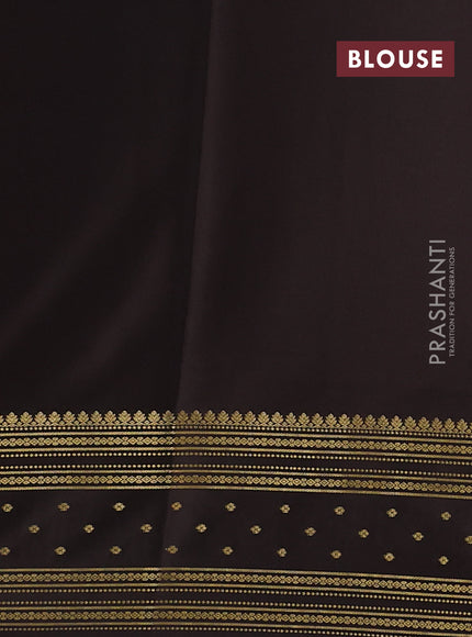 Pure mysore silk saree rustic orange and coffee brown pink with plain body and zari woven border