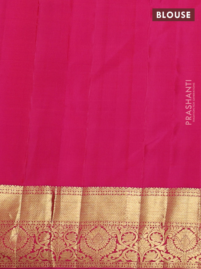 Pure kanchipuram silk saree dual shade of purple and pink with zari woven buttas and zari woven border