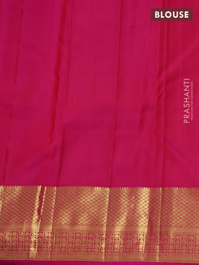 Pure kanchipuram silk saree orange and pink with zari woven buttas and zari woven border