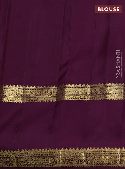 Pure kanchipuram silk saree mauve pink and wine shade with zari woven buttas and rettapet zari woven border