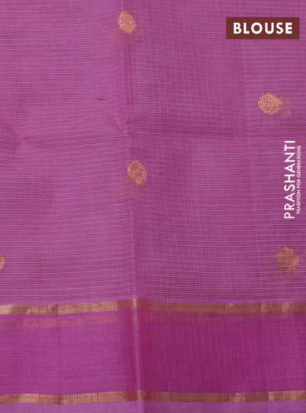 Pure zari kota silk saree cream and light pink with silver & copper zari woven floral buttas and floral design rettapet zari woven border