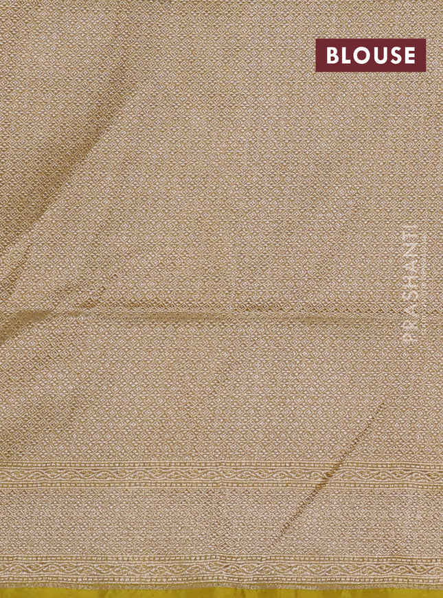 Banarasi tissue silk saree yellow with allover zari woven mina weaves and zari woven border