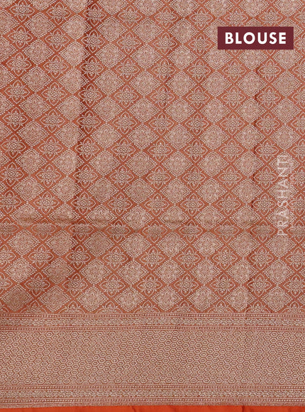 Banarasi tissue silk saree orange with allover zari woven buttas and zari woven border