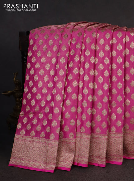 Banarasi tissue silk saree light pink with allover zari woven buttas and zari woven border