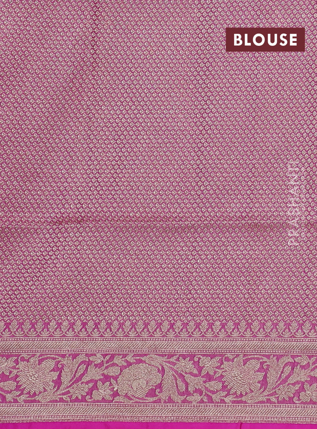 Banarasi tissue silk saree pink with allover zari woven brocade weaves and zari woven border