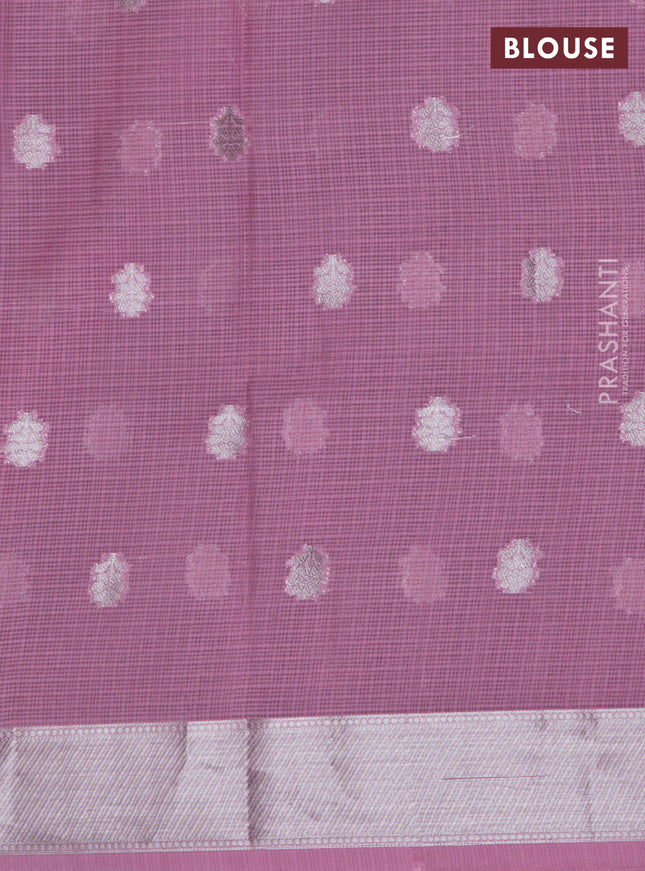 Cotton zari kota lehenga pink and peach pink with allover jamdhani weaves and zari woven border