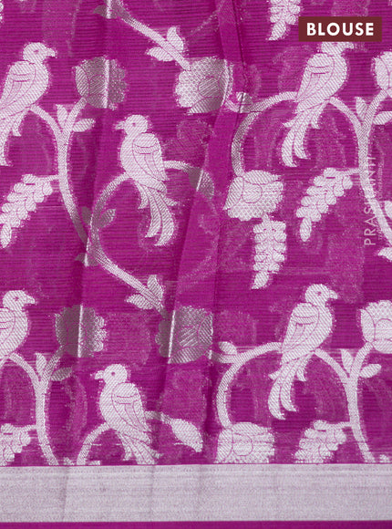 Cotton zari kota lehenga teal and purple with allover jamdhani weaves and zari woven butta border