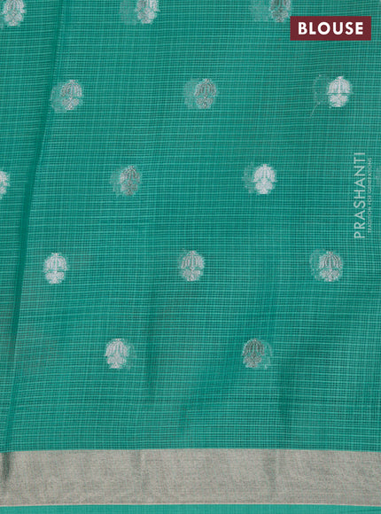 Cotton zari kota lehenga lavender and green with allover jamdhani weaves and muniya border