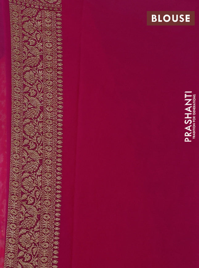 Banarasi georgette saree orange and pink with allover thread & zari pichwai weaves and woven border