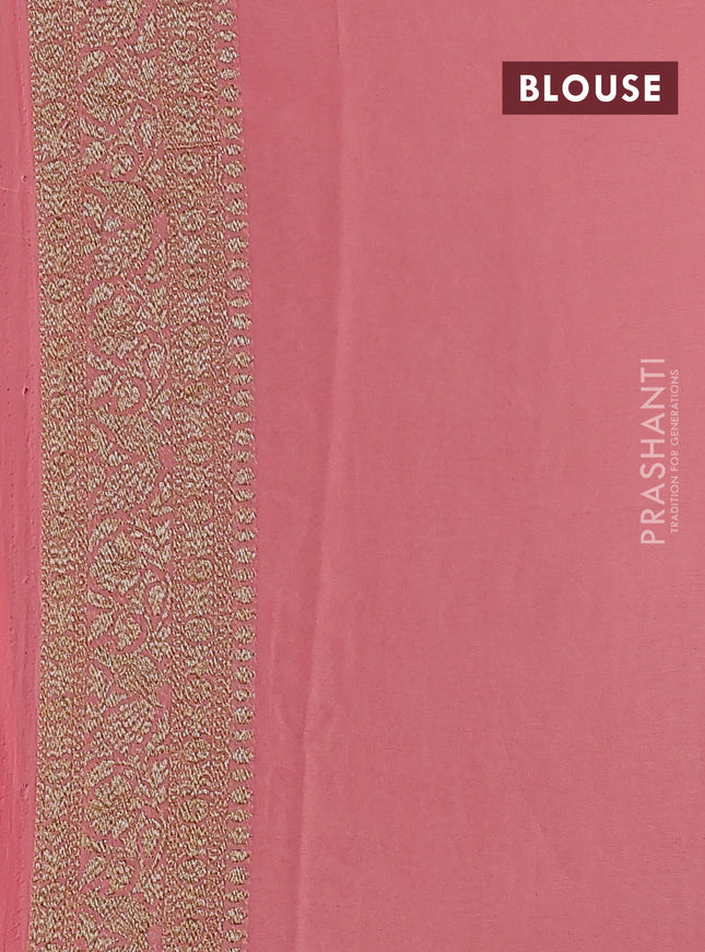 Banarasi georgette saree red and peach shade with allover thread & zari pichwai weaves and woven border