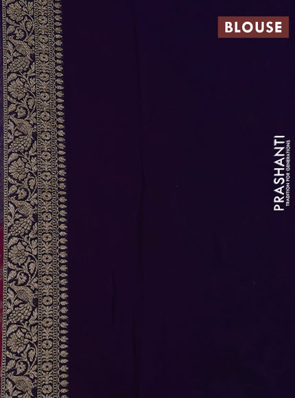 Banarasi georgette saree red and blue with allover thread & zari weaves and woven border