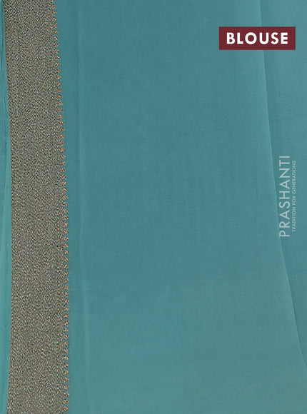 Banarasi georgette saree peacock blue and teal blue with allover woven buttas and woven border