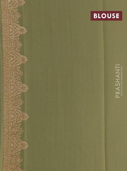 Banarasi georgette saree green and elaichi green with allover woven buttas and woven border