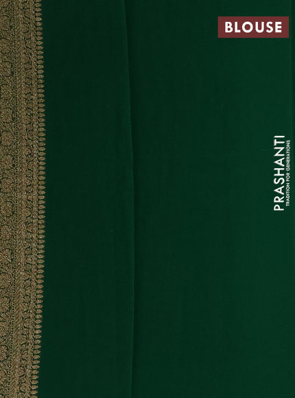 Banarasi georgette saree deep violet and green with allover woven buttas and woven border