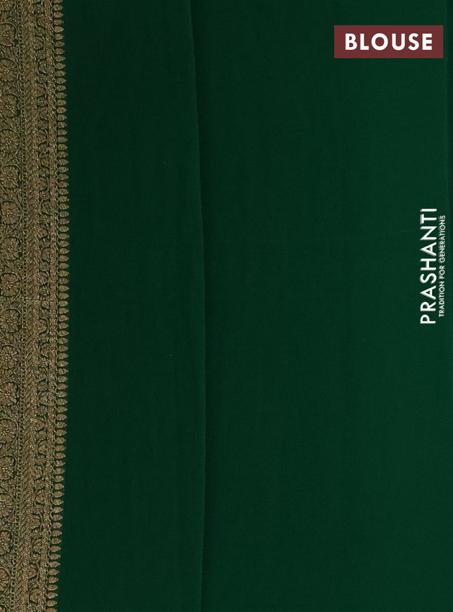 Banarasi georgette saree deep violet and green with allover woven buttas and woven border