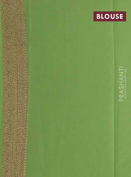 Banarasi georgette saree green and pista green with allover woven buttas and woven border