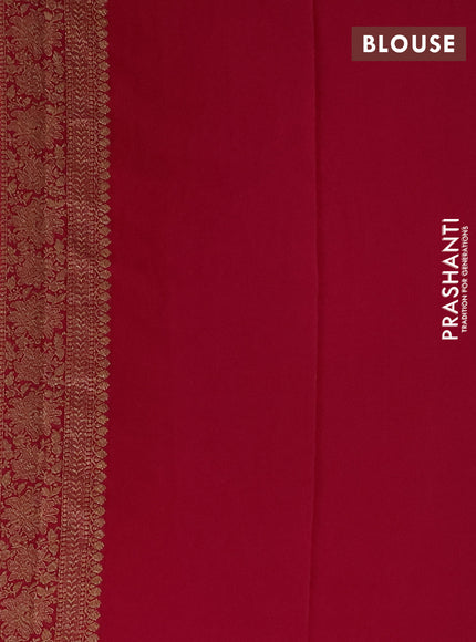 Banarasi georgette saree orange and pink with allover woven buttas and woven border