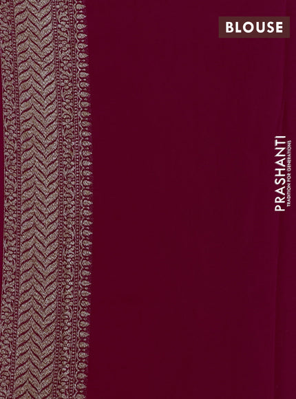 Banarasi georgette saree pink with allover geometric weaves and woven border