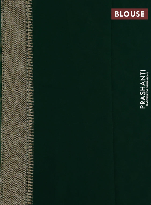 Banarasi georgette saree green with allover geometric weaves and woven border