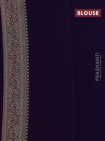 Banarasi georgette saree red and violet with allover thread & zari weaves and woven border