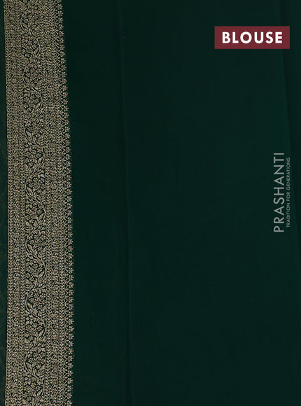 Banarasi georgette saree wine shade and green with allover thread & zari weaves and woven border