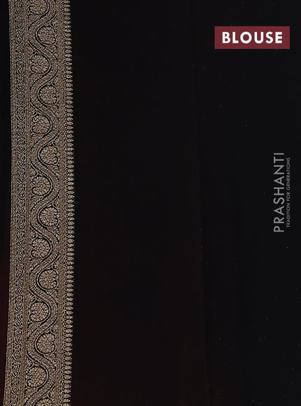 Banarasi georgette saree orange and black with allover woven buttas and woven border