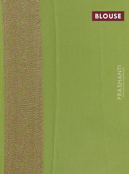 Banarasi georgette saree green and pista green with allover woven buttas and woven border