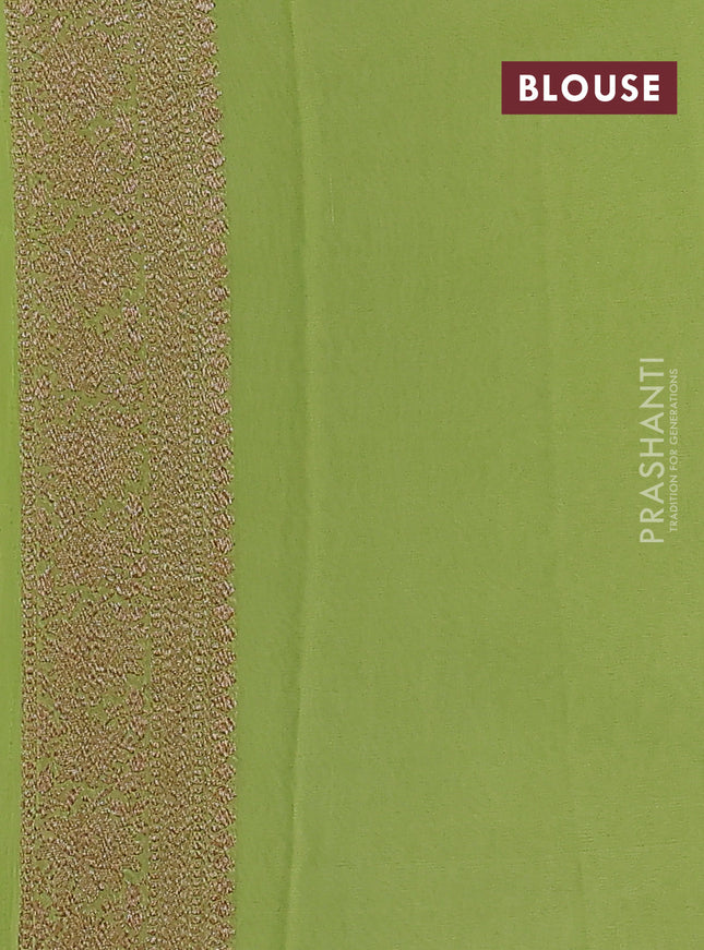 Banarasi georgette saree green and pista green with allover woven buttas and woven border