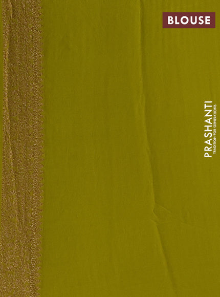 Banarasi georgette saree green and lime green with allover woven buttas and woven border