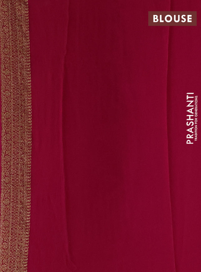 Banarasi georgette saree purple and orange pink with allover woven buttas and woven border