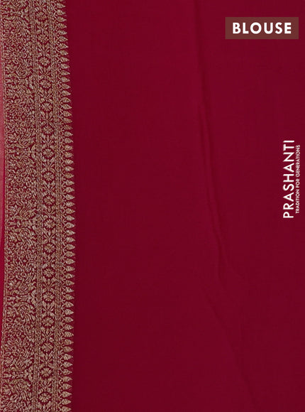 Banarasi georgette saree sandal and pink with allover checked pattern & buttas and woven border