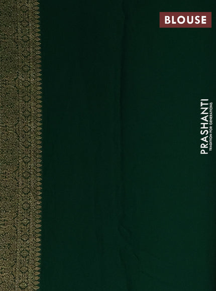 Banarasi georgette saree violet and green with allover checked pattern & buttas and woven border