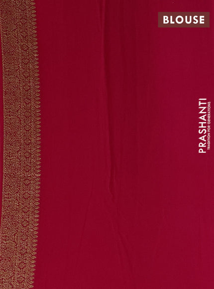 Banarasi georgette saree orange and pink with allover checked pattern & buttas and woven border