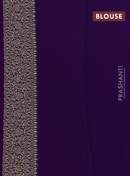 Banarasi georgette saree pink and violet with allover thread & zari weaves and woven border